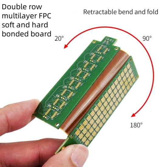 Double row multilayer FPC soft and hard bonded board 