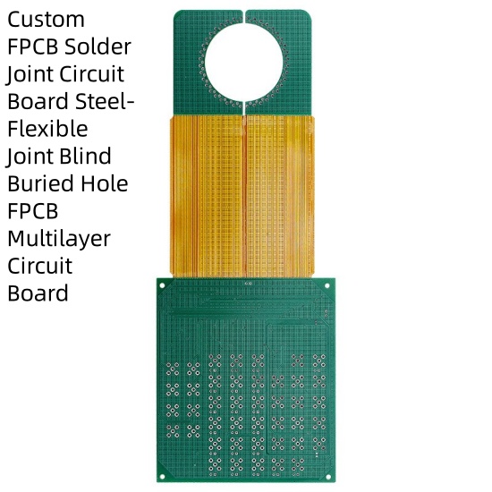 Custom FPCB Solder Joint Circuit Board Steel-Flexible Joint Blind Buried Hole FPCB Multilayer Circuit Board 