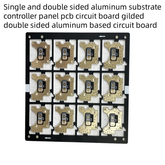 Single and double sided aluminum substrate controller panel pcb circuit board gilded double sided aluminum based circuit board 